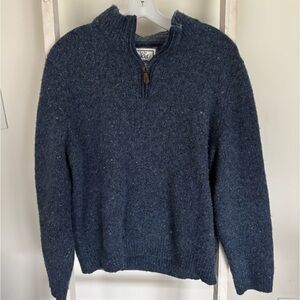 Jos A Bank Blue Quarter Zip Sweater L